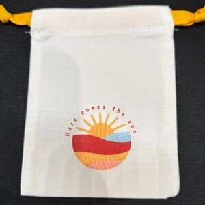 3x5 cotton "Here comes the sun" drawstring pouch /party favor /250 pcs